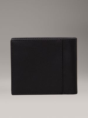 na black leather slimfold wallet for men calvin klein jeans