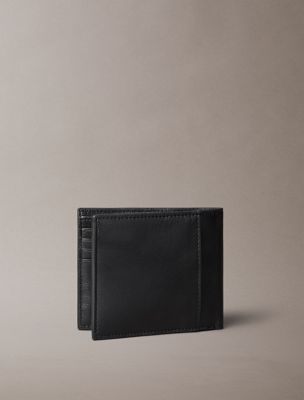 black leather rfid billfold wallet for men 
