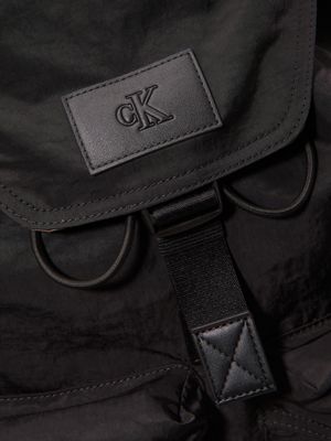 na black flap backpack for men calvin klein jeans