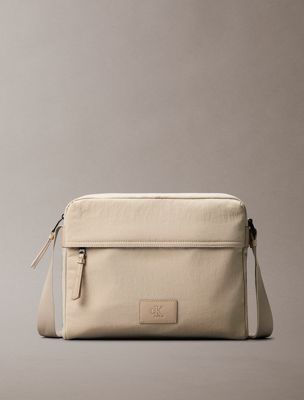 grey crossbody flight bag for men calvin klein jeans