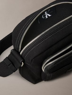 na black canvas crossbody camera bag for men calvin klein jeans