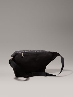 na black oversized logo bum bag for men calvin klein jeans