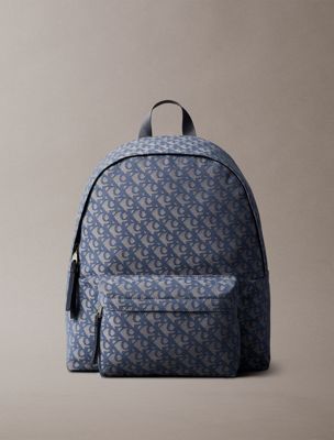 grey logo jacquard backpack for men calvin klein jeans