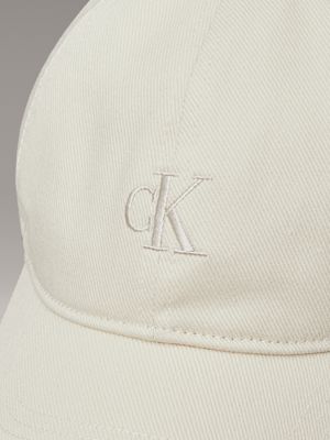 bone white tonal logo twill logo cap for men calvin klein jeans