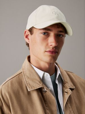 bone white tonal logo twill logo cap for men calvin klein jeans