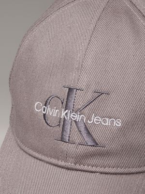charcoal gray twill logo cap for men calvin klein