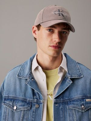 charcoal gray twill logo cap for men calvin klein