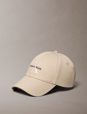 casquette de base-ball avec monologo brodé beige pour hommes calvin klein