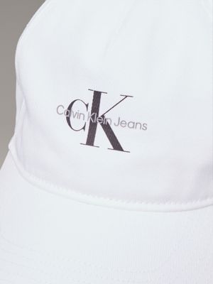 bright white twill logo cap for men calvin klein jeans