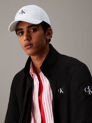 bright white twill logo cap for men calvin klein jeans