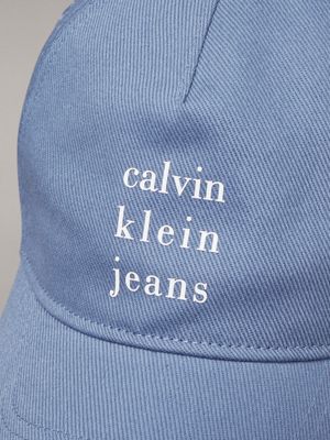 faded denim twill logo cap for men calvin klein jeans