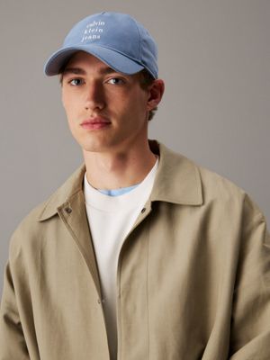 faded denim twill logo cap for men calvin klein jeans