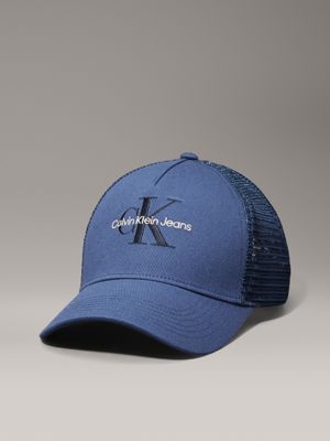 blue twill and mesh cap for men calvin klein jeans