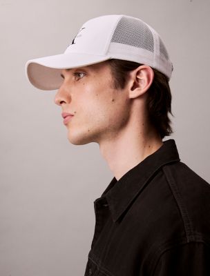 bright white twill and mesh cap for men calvin klein jeans