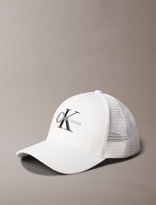 white twill and mesh cap for men calvin klein jeans