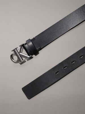 black/antique silver leather belt for men calvin klein jeans