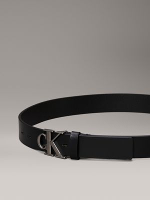 black/antique silver leather belt for men calvin klein jeans