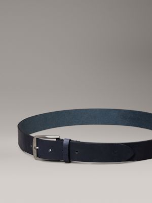 dark sapphire/antique silver leather belt for men calvin klein jeans