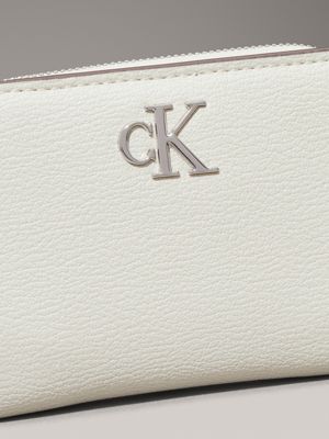 portafoglio con zip integrale e logo silver birch da donne calvin klein jeans