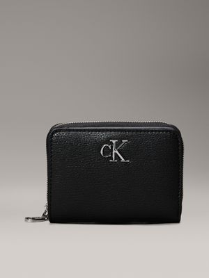 black logo zip around wallet for women calvin klein jeans