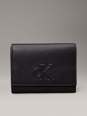 black trifold wallet for women calvin klein jeans