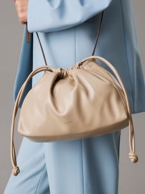 crockery drawstring crossbody bag for women calvin klein jeans