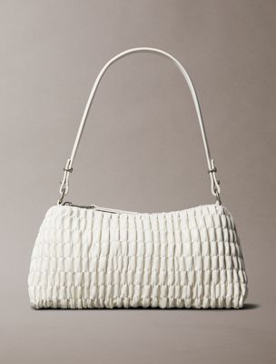 chalk ruched shoulder bag for women calvin klein jeans