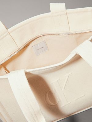 natural canvas canvas tote bag for women calvin klein jeans