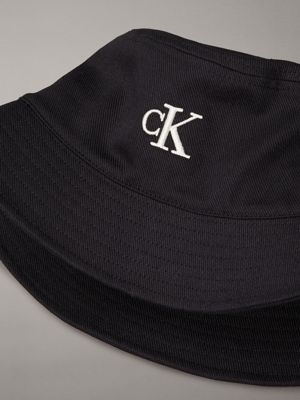 na black twill bucket hat for women calvin klein jeans