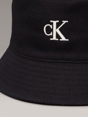 na black twill bucket hat for women calvin klein jeans