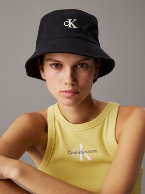 na black twill bucket hat for women calvin klein jeans