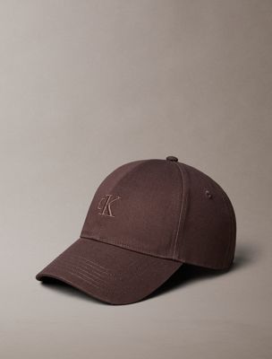 brown embroidered monogram baseball cap for women calvin klein