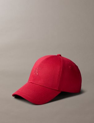 red twill embroidered monogram cap for women calvin klein