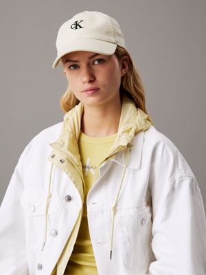 bone white embroidered monogram baseball cap for women calvin klein