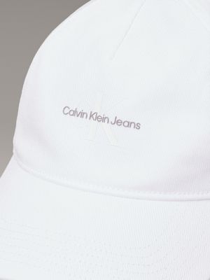 brilliant white twill logo cap for women calvin klein jeans