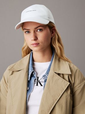 brilliant white twill logo cap for women calvin klein jeans