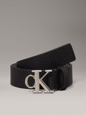 black leather logo belt for women calvin klein jeans