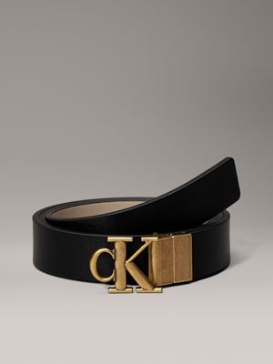 black reversible leather logo belt for women calvin klein jeans