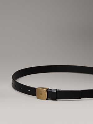 black/tumbled gold leather belt for women calvin klein jeans