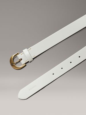 silver birch/antique light gold leather belt for women calvin klein jeans