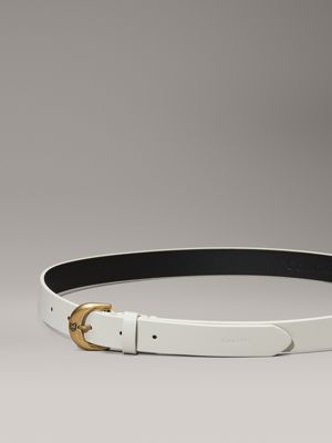 silver birch/antique light gold leather belt for women calvin klein jeans