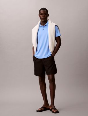 blue pima cotton polo shirt for men calvin klein