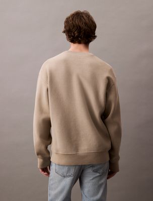 pure cashmere cotton blend relaxed sweatshirt for men calvin klein