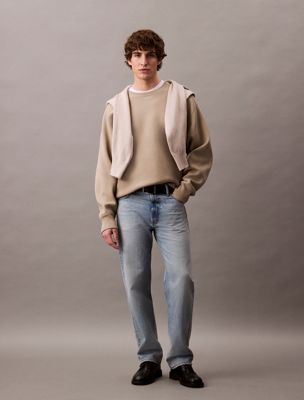 pure cashmere cotton blend relaxed sweatshirt for men calvin klein