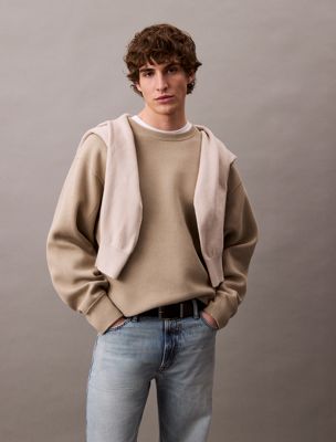 multi cotton blend relaxed sweatshirt for men calvin klein