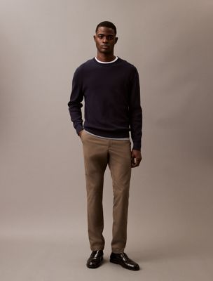 baritone blue textured jumper for men calvin klein