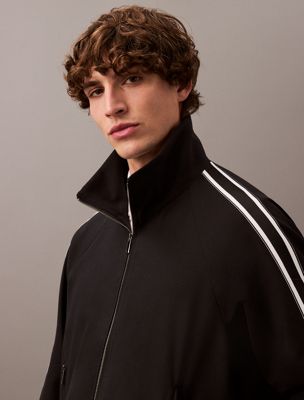 dark sapphire relaxed track jacket for men calvin klein