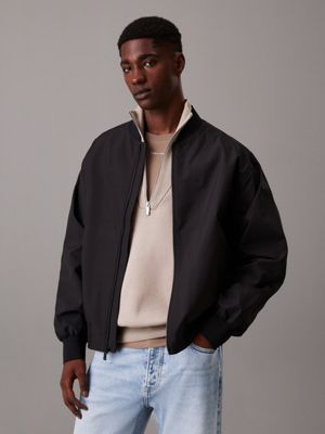 black tech bomber jacket for men calvin klein