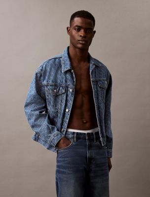 marquee 90's logo denim jacket for men calvin klein jeans