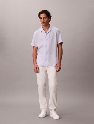 white standard straight jeans for men 